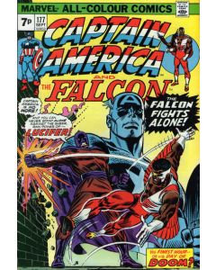 Captain America (1968) # 177 UK Price (5.0-VGF) Falcon vs. Lucifer
