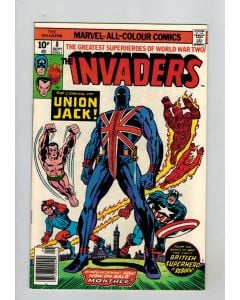 Invaders (1975) # 8 UK Price (7.0-FVF) (2456359) 1st Union Jack cover
