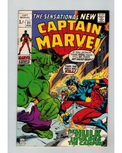 Captain Marvel (1968) #  21 UK Price (7.0-FVF) (285180) Hulk