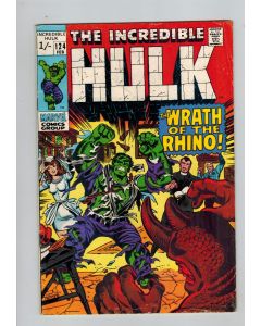 Incredible Hulk (1962) # 124 UK Price (5.0-VGF) (2161925) The Leader, Rhino