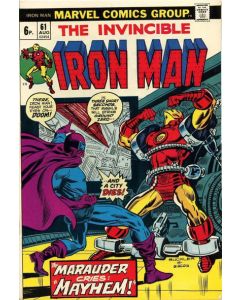 Iron Man (1968) #  61 UK Price (5.0-VGF) Masked Marauder