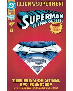 Superman The Man of Steel (1991) #  22 Die-Cut (8.0-VF) With poster
