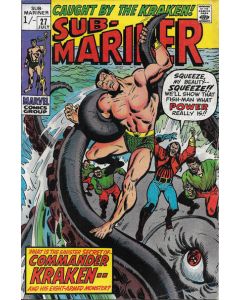Sub-Mariner (1968) #  27 UK Price (4.0-VG) Staple rust, rust migration