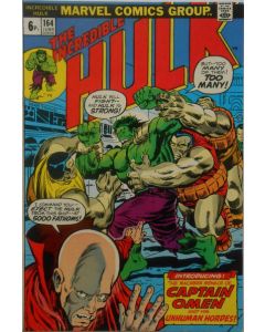 Incredible Hulk (1962) # 164 UK Price (5.0-VGF) Top staple detached, 1st Captain Omen