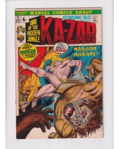 Astonishing Tales (1970) #  11 UK Price (7.5-VF-) (1822704) Origin Ka-Zar and Zabu