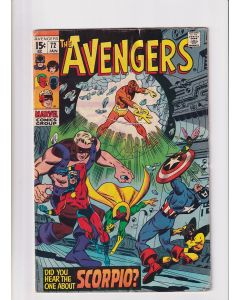 Avengers (1963) #  72 (3.0-GVG) (284824) 1st Appearance Zodiac