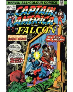Captain America (1968) # 186 UK Price (5.0-VGF) Red Skull, Origin Falcon