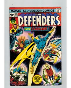 Defenders (1972) #  28 UK Price (5.0-VGF) (2255006) 1st FULL Starhawk appearance