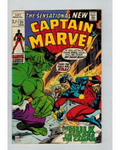 Captain Marvel (1968) #  21 UK Price (5.0-VGF) (2237392) Hulk