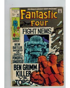 Fantastic Four (1961) #  92 UK Price (4.5-VG+) (1961137) Skrulls, Torgo