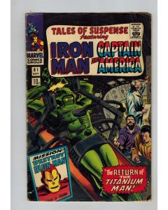 Tales of Suspense (1959) #  81 UK Price (4.0-VG) (498814) 1/3" spine split, Titanium Man