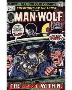 Creatures on the Loose (1971) #  31 UK Price (7.0-FVF) Man-Wolf