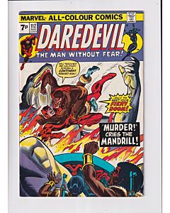 Daredevil (1964) # 112 UK Price (5.0-VGF) (402170) Black Widow, Mandrill