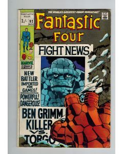Fantastic Four (1961) #  92 UK Price (4.5-VG+) (1961137) Spine roll