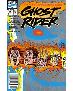 Ghost Rider (1990) #  25 Newsstand (6.0-FN) Pop-Up centerfold, Price tag on cover