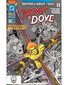 Hawk and Dove (1989) Annual #   2 (5.0-VGF) Armageddon 2001 TIe-In, Cover stains