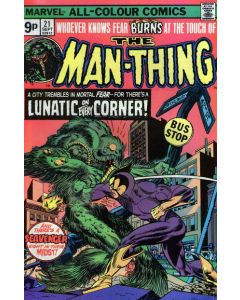 Man-Thing (1974) #  21 UK Price (5.0-VGF)