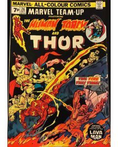 Marvel Team-Up (1972) #  26 UK Price (7.0-FVF) Human Torch, Thor