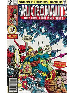 Micronauts (1979) #  15 Newsstand (5.0-VGF) Small hole in the cover