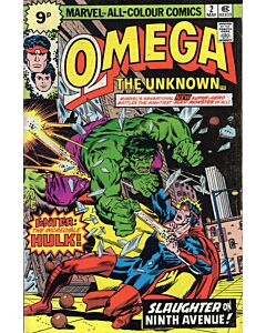Omega The Unknown (1976) #   2 UK Price (5.0-VGF) Hulk, Staple rust