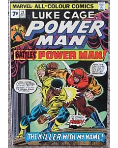 Power Man and Iron Fist (1972) #  21 UK Price (4.0-VG) Discoloration and mark on cover