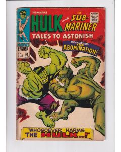 Tales to Astonish (1959) #  91 UK Price (3.5-VG-) (1962615) Sub-Mariner, Incredible Hulk, 1st Abomination cover app.