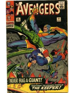 Avengers (1963) #  31 UK Price (3.5-VG-) The Keeper, Writing on first page