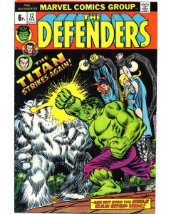 Defenders (1972) #  12 UK Price (4.0-VG) Xemnu the Titan, Lower staple detached from CF