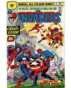 Invaders (1975) #   6 UK Price (6.0-FN) Liberty Legion, Store stamp on cover