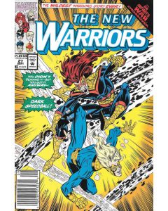 New Warriors (1990) #  27 Newsstand (5.0-VGF) Infinity War Tie-in, Unofficial SIMPSONS app, Tag on cover