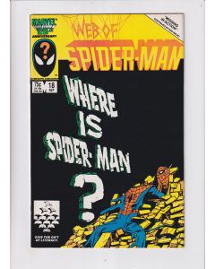 Web of Spider-Man (1985) #  18 (7.0-FVF) (1864377) 1st Eddie Brock cameo (Hands only)